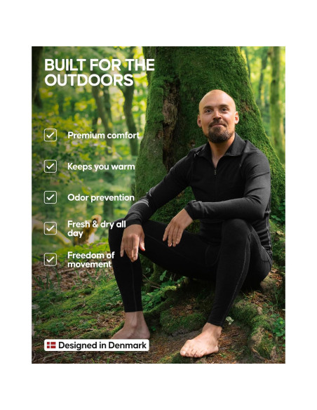 Conjunto de Capa Base de Lana Merino DANISH ENDURANCE Hombre