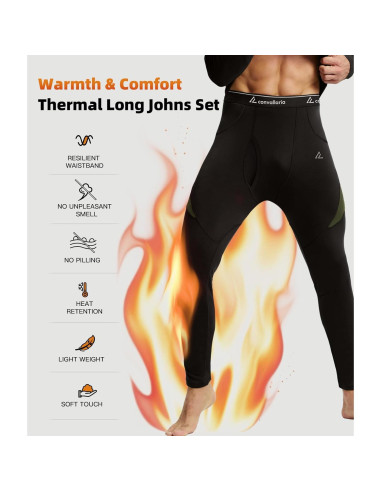 Conjunto Térmico de Ropa Interior para Hombre CL - Mediano, Negro