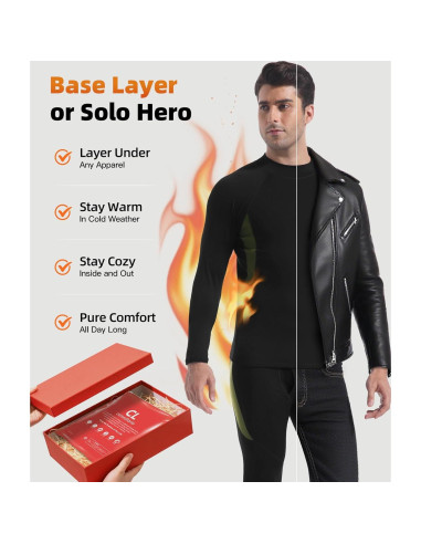 Conjunto Térmico de Ropa Interior para Hombre CL - Mediano, Negro