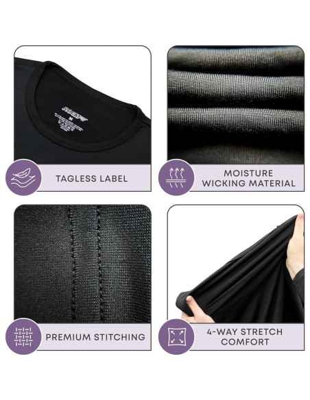 Camisa Térmica Rocky para Hombre Manga Larga Negra Mediana