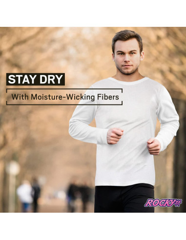 Camisa Térmica Rocky para Hombre Manga Larga Negra Mediana