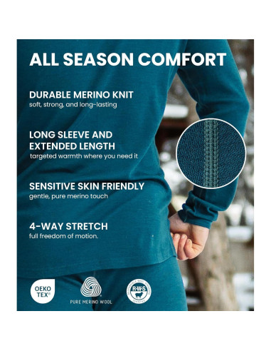 Capa Base de Lana Merino Merino.tech para Hombres - Manga Larga 250g/m