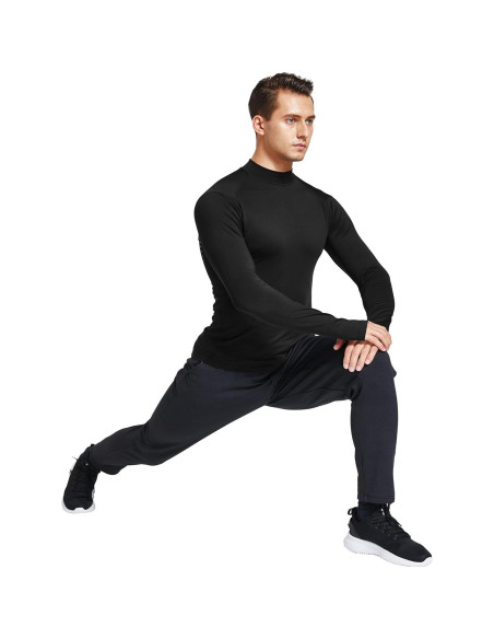 Camiseta Térmica Hombre FitsT4 Forro Polar Negro Mediano