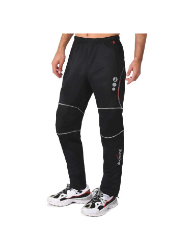 Pantalones de Ciclismo 4ucycling 3X Grande Térmicos Negro/Rojo