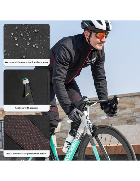 Pantalones de Ciclismo de Invierno ROCKBROS Térmicos XL Negros