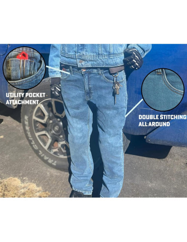 Pantalones de Motocicleta WICKEDSTOCK con Armadura CE Nivel 2