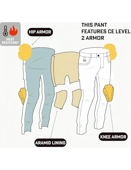 Pantalones de Motocicleta WICKEDSTOCK con Armadura CE Nivel 2