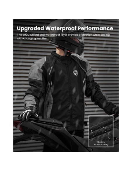 Chaqueta de Motocicleta ILM JF1 Impermeable con Armadura CE M