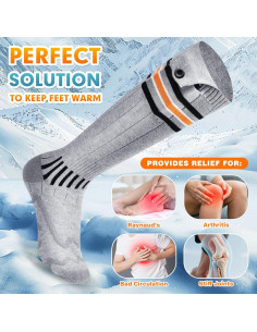 Calcetines Calentados Suonncudst 5000mAh Unisex Gris 2