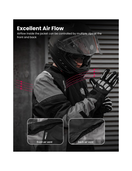 Chaqueta de Motocicleta ILM JF1 Impermeable con Armadura CE M