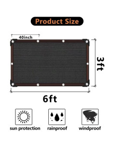 Tela de Sombra QLOFEI 0.91m x 1.83m 80-90% Bloqueo Solar 2