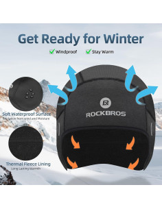 Gorro Térmico ROCKBROS para Ciclismo Unisex - Negro 2