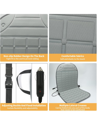 Funda de Asiento Slashome 2-Pack Gris Ajustable para Auto