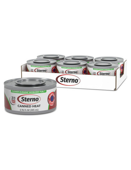 Latas de Combustible Sterno 6-Pack - 2.25 Horas de Calor