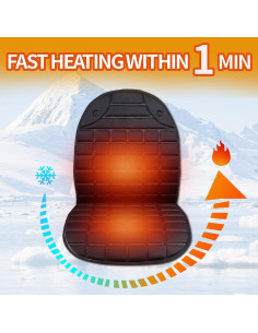 Cubiertas de Asiento Calentadas Usoway, 2 Temperaturas, Negro 2