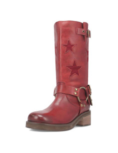 Botas de Motocicleta Goolita para Mujeres con Hebilla y Tacón 5cm