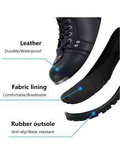 Botas de combate de cuero PU para hombre impermeables 30.3 cm 2