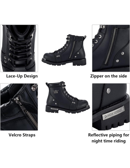 Botas de combate de cuero PU para hombre impermeables 30.3 cm