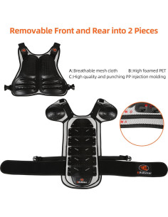 Protector de Pecho RIDBIKER para Niños - Chaleco Motocross Ajustable 2