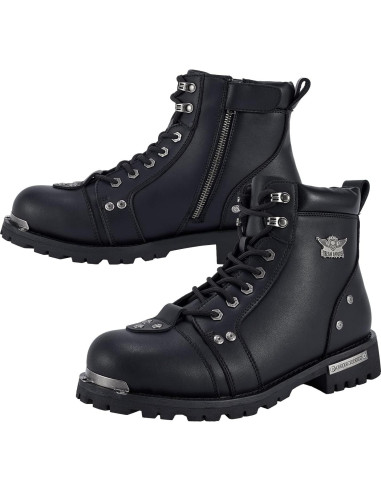 Botas de combate de cuero PU para hombre impermeables 30.3 cm