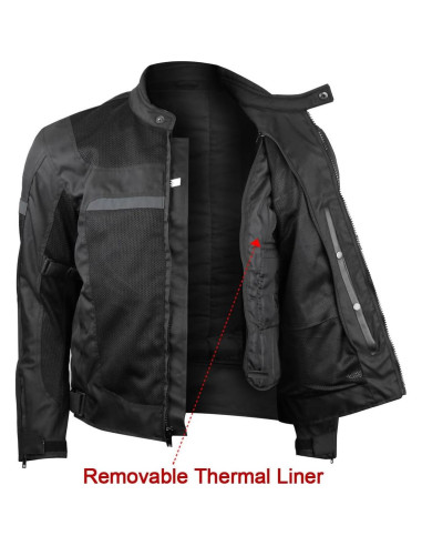 Chaqueta de Motocicleta Vance Leather Hombre CE Negra M