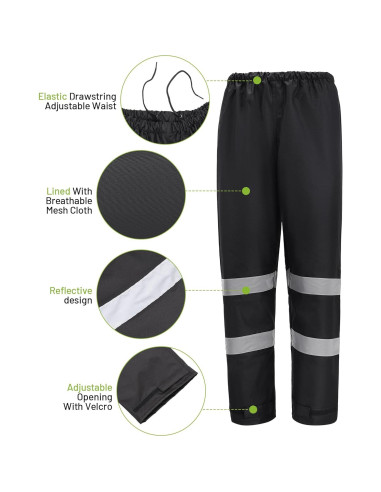 Chaqueta de Lluvia Hi Vis OUMURS 300D Impermeable Grande Amarillo