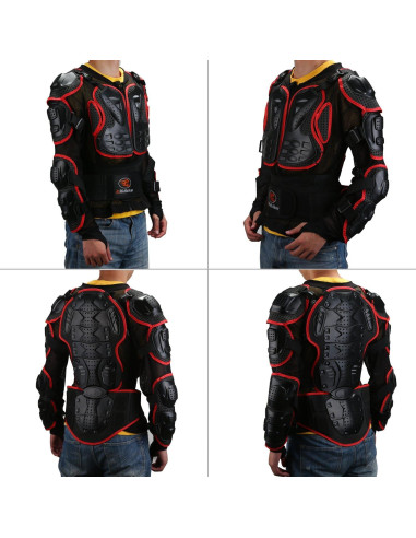 Chaqueta de Protección Completa RIDBIKER Rojo XL para Motocicleta