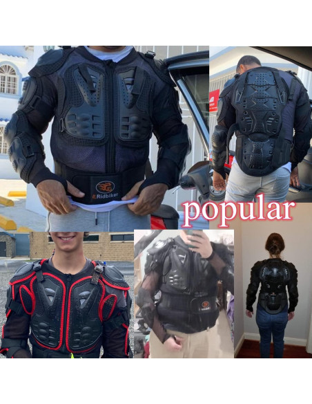 Chaqueta de Protección Completa RIDBIKER Rojo XL para Motocicleta