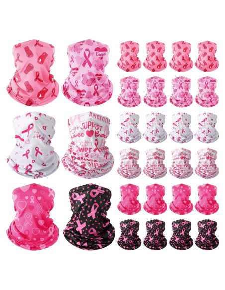 24 Gaiters de Cuello Rosa Conciencia Cáncer de Mama para Mujeres