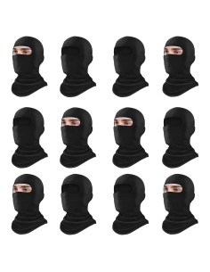 Paquete de 12 Máscaras Balaclava Xeoxarel Unisex - Negro