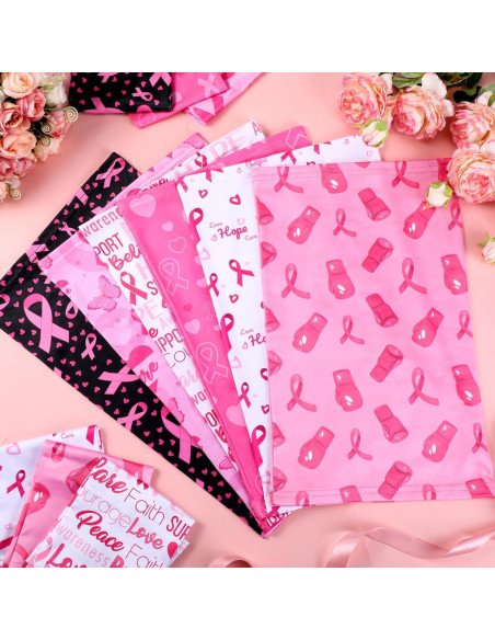 24 Gaiters de Cuello Rosa Conciencia Cáncer de Mama para Mujeres