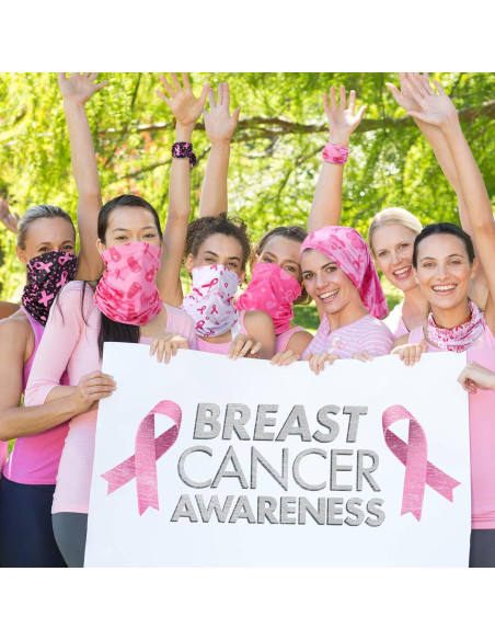 24 Gaiters de Cuello Rosa Conciencia Cáncer de Mama para Mujeres