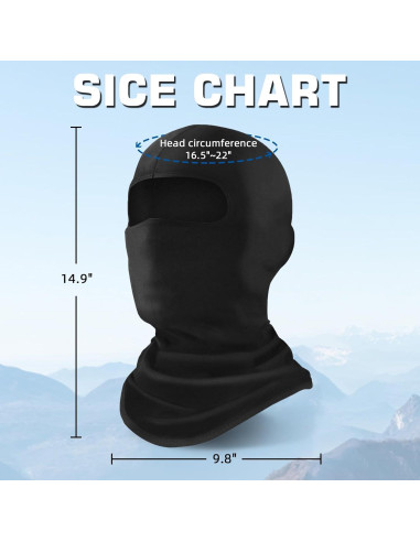 Paquete de 12 Máscaras Balaclava Xeoxarel Unisex - Negro