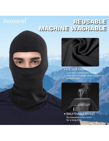 Paquete de 12 Máscaras Balaclava Xeoxarel Unisex - Negro