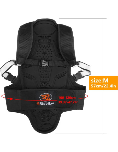 Protector de Espalda RIDBIKER Ajustable Unisex para Motocicleta