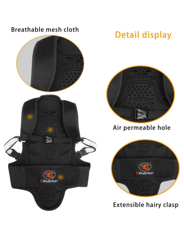 Protector de Espalda RIDBIKER Ajustable Unisex para Motocicleta