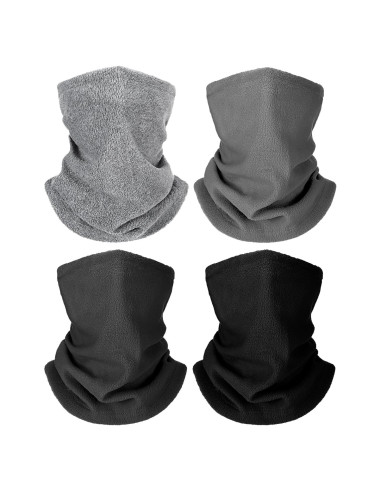 4 Calentadores de Cuello Forro Polar Invierno Unisex Ajustables