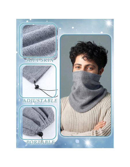 4 Calentadores de Cuello Forro Polar Invierno Unisex Ajustables