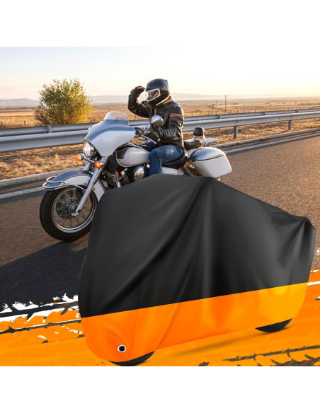 Cubierta de Motocicleta Tokept XL Impermeable Negro y Naranja