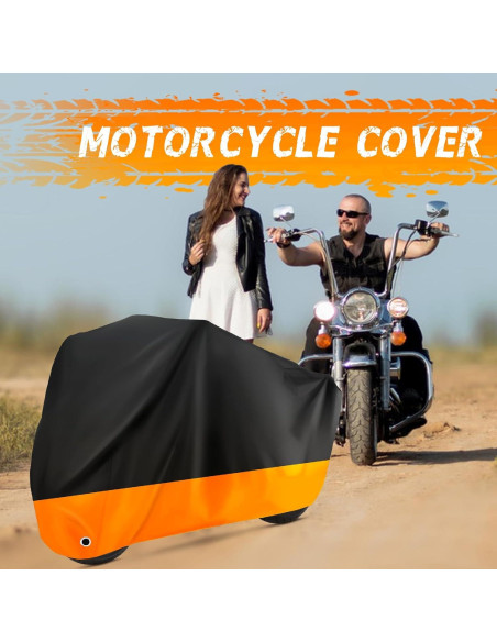 Cubierta de Motocicleta Tokept XL Impermeable Negro y Naranja
