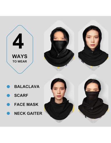 Balaclava LOKZEER Unisex Negra - Máscara de Esquí Transpirable