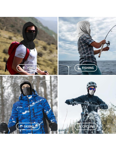 Máscara Balaclava Verano UV Protección Solar Unisex Negro