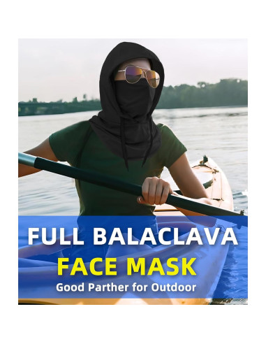 Máscara Balaclava Verano UV Protección Solar Unisex Negro