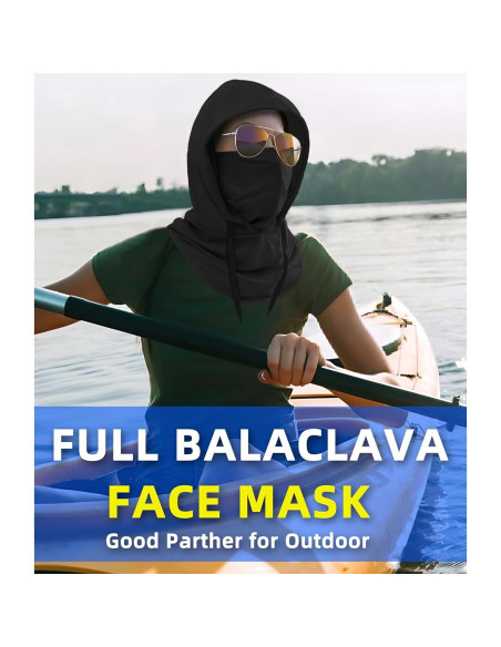 Máscara Balaclava Verano UV Protección Solar Unisex Negro