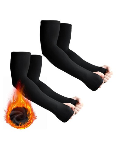 Mangas Térmicas para Brazos Skylety 2 Pares Unisex Negro