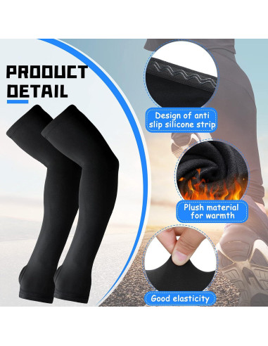Mangas Térmicas para Brazos Skylety 2 Pares Unisex Negro