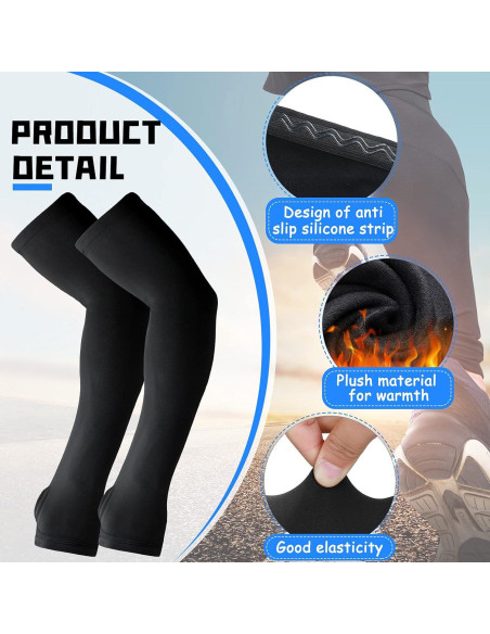 Mangas Térmicas para Brazos Skylety 2 Pares Unisex Negro