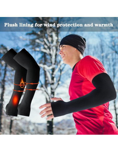 Mangas Térmicas para Brazos Skylety 2 Pares Unisex Negro