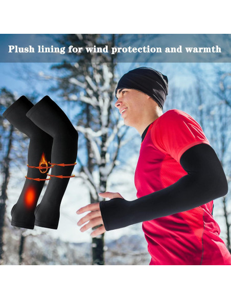 Mangas Térmicas para Brazos Skylety 2 Pares Unisex Negro