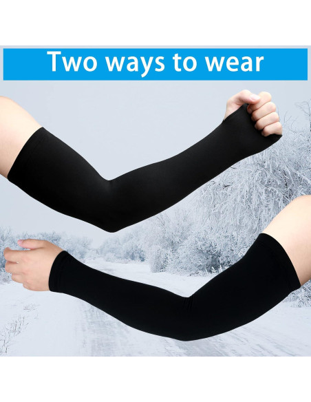 Mangas Térmicas para Brazos Skylety 2 Pares Unisex Negro